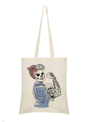 Bolsa tela beig "We can do it"