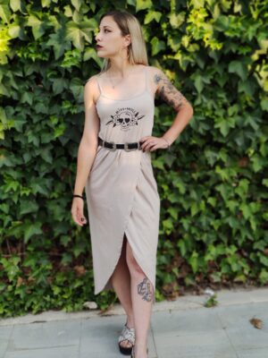 Vestido beige"Miss skull"