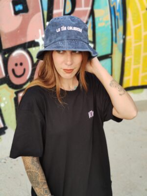 Gorro pescador denim azul "La tia calavera"