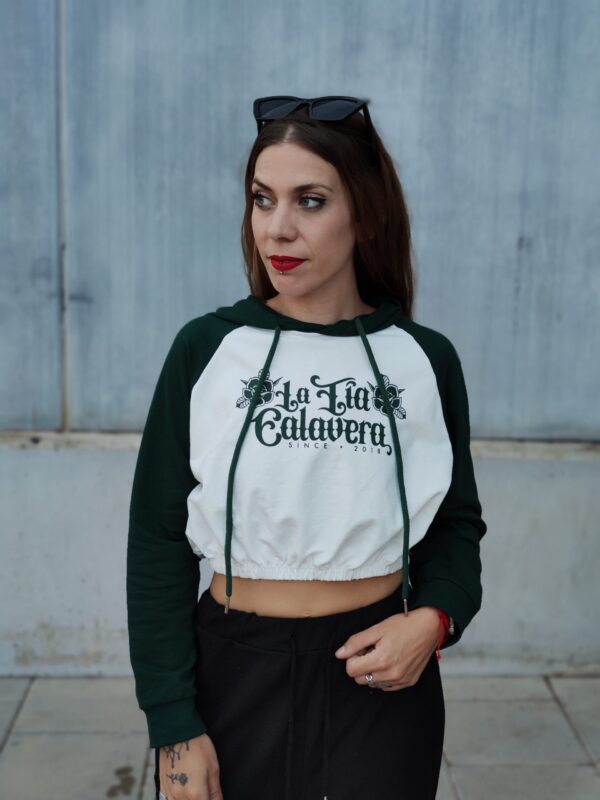 Sudaderda crop verde "Old school" - Imagen 2