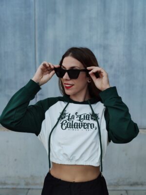 Sudaderda crop verde "Old school"