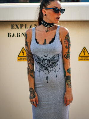 vestido gris "Death moth"