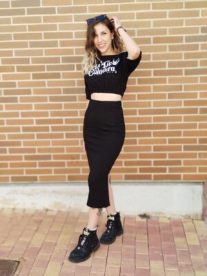 Conjunto top y falda "La tia calavera old school"