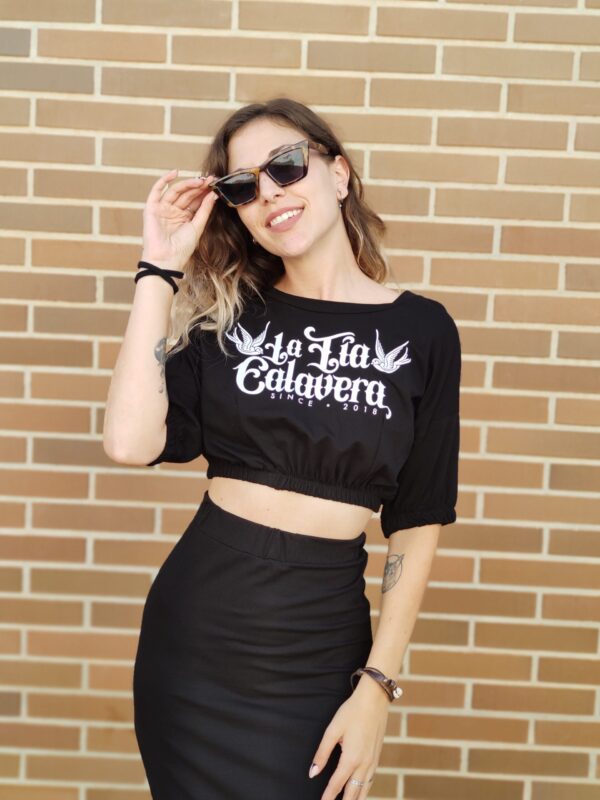 Conjunto top y falda "La tia calavera old school" - Imagen 2