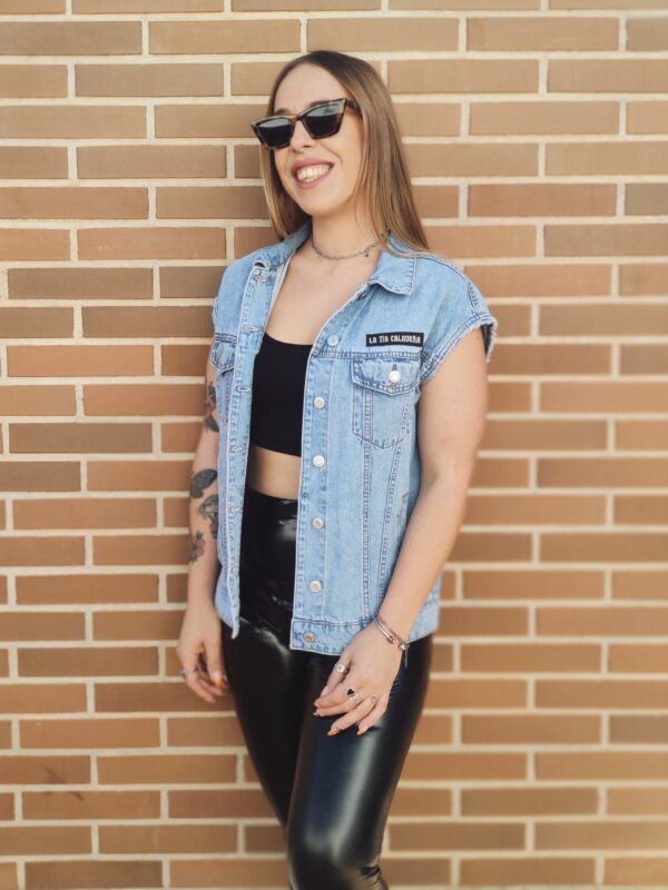 Chaleco vaquero oversize "Srta. Rock and roll" - Imagen 3