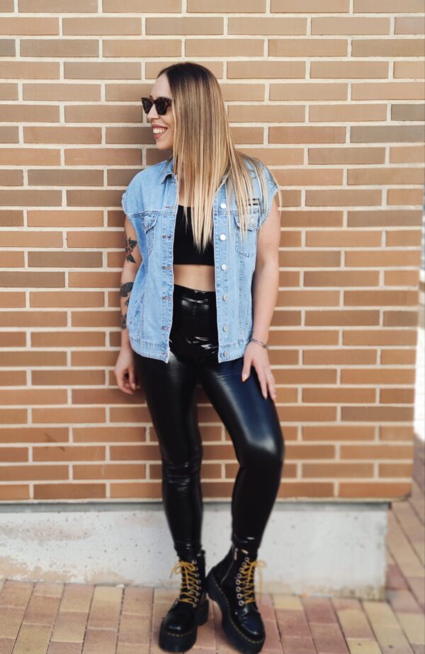Chaleco vaquero oversize "Srta. Rock and roll"