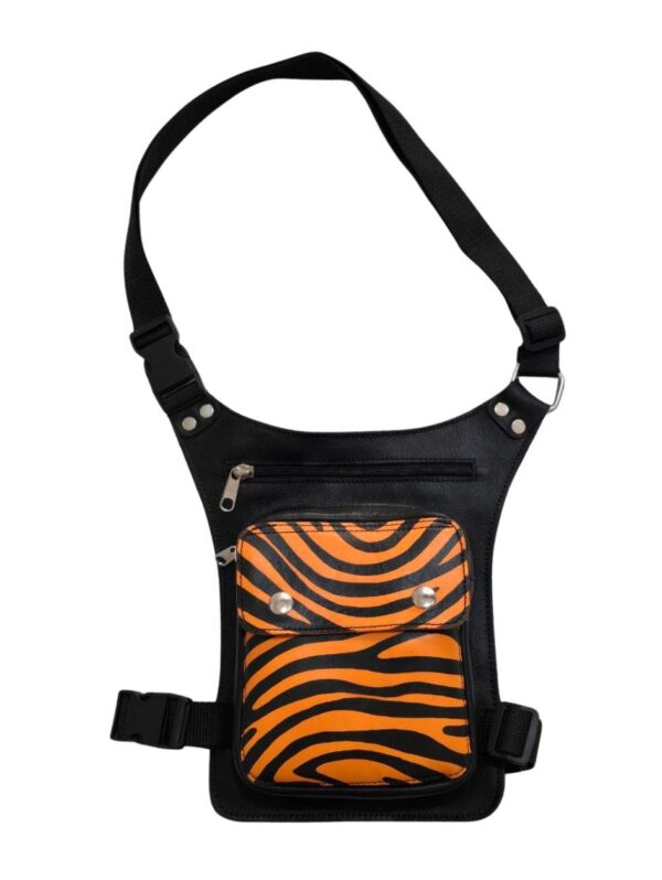 Bolso de pierna "Cebra naranja"