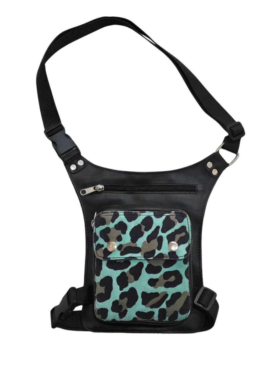 Bolso de pierna "Leopardo verde"