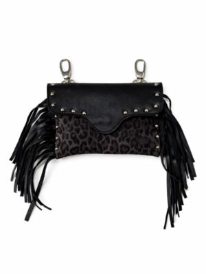 Bolso "Mosquetón" leopardo negro